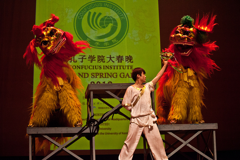 A 'lion tamer' at the 2012 UKCI Spring Gala